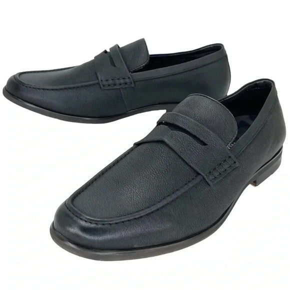 Kenneth Cole Reaction Crespo 2.0 Black Faux Leather Mens Penny Loafers Size 9.5M - Picture 8 of 13